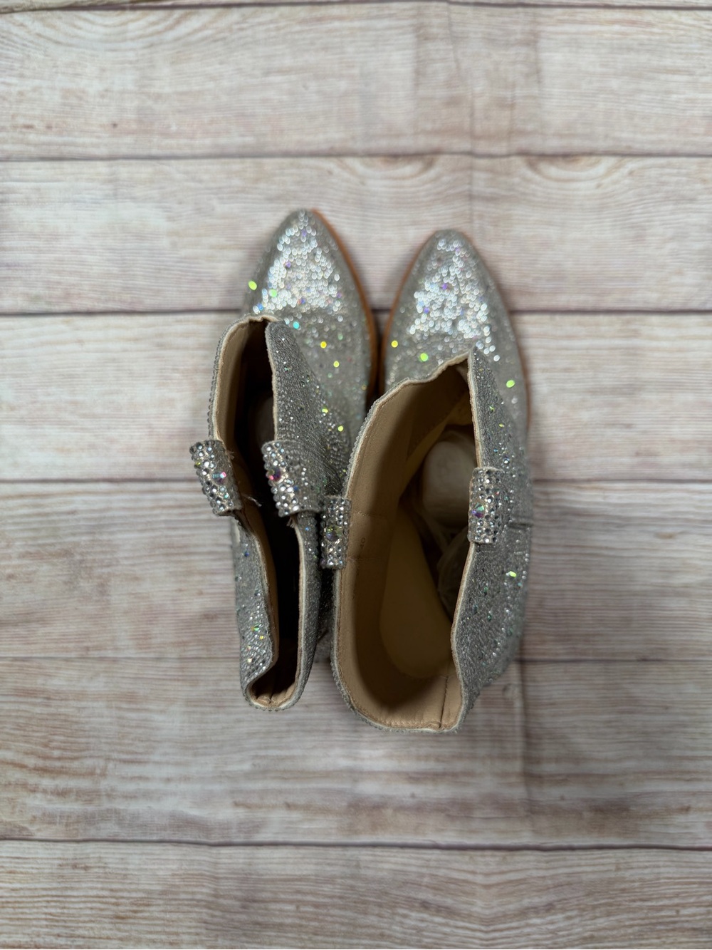 Coastal Cowboy Sparkle Western Ankle Boots - Silver Glitter Festival Concerts - Picture 4 of 7